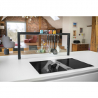  - Kuchyňský ostrůvkový systém KISS, se skleněnou výplní, LED osvětlení, polička